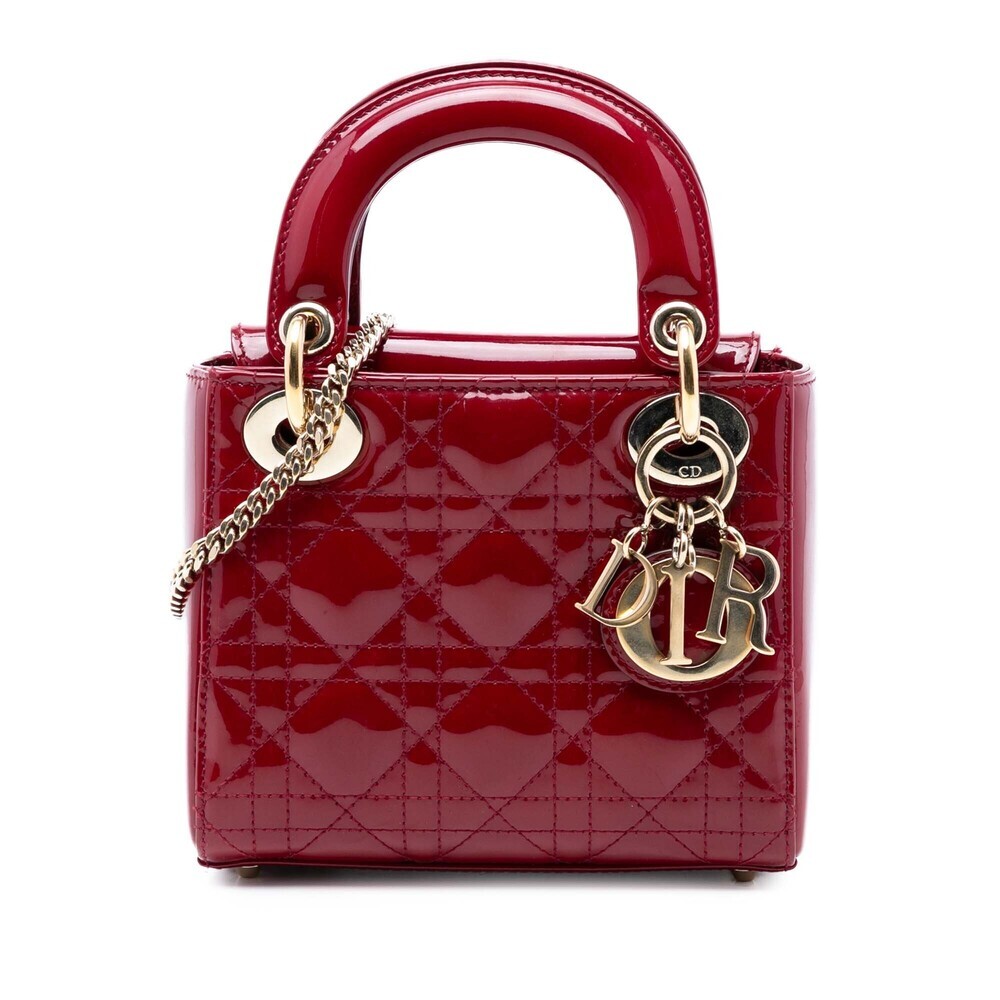 Pre-Loved Dior Mini Patent Cannage Lady Dior